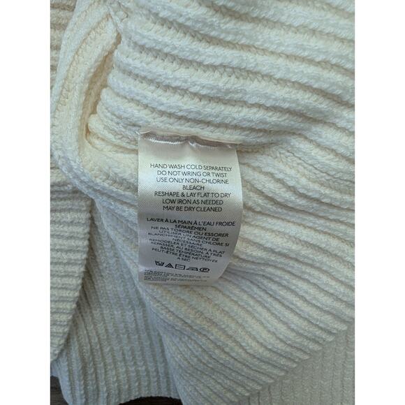 Free People Crop Sweater Womens Small White Ribbed Knit Long Sleeve Half Zip NWT - Picture 4 of 4